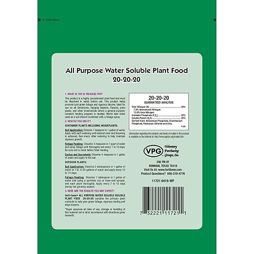 Fertilome (11722) All Purpose Water Soluble Plant Food 20-20-20 (3 lb.)