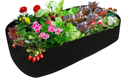 Firlar Fabric Raised Garden Bed, Fabric Raised Planting Bed Grow Bag, Fabric Pots Planting Pots for Herb Plants Flowers Vegetables, Black (35.4x70.8 Inch)