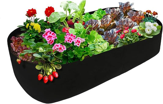 Firlar Fabric Raised Garden Bed, Fabric Raised Planting Bed Grow Bag, Fabric Pots Planting Pots for Herb Plants Flowers Vegetables, Black (35.4x70.8 Inch)