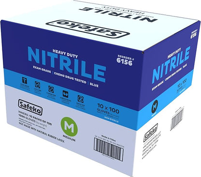 Heavyweight Nitrile Gloves a Black & Blue, Exam Grade, Chemo Tested, Latex-Free, Powder-Free, Disposable Glove