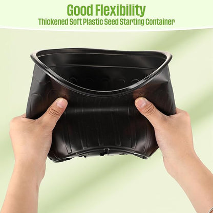 50 Pcs 2 Gallon Plant Nursery Pots Bulk Plastic Planter Flexible Flower Seedlings Pot with Drainage Hole Thickened Seed Starting Container for Flower Succulents Cuttings Transplanting