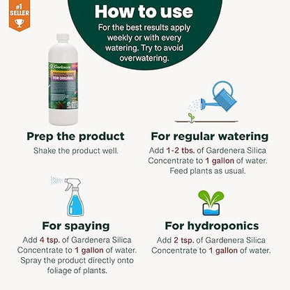 𝐏𝐑𝐄𝐌𝐈𝐔𝐌 Liquid Silica Plant Supplement - 8oz (250mL) - Cherry Tree Plants Liquid Silica Boost Fertilizer - Stronger Stems & Healthy Leaves for Indoor & Outdoor Cherry Plants (Makes 45 Gallons)