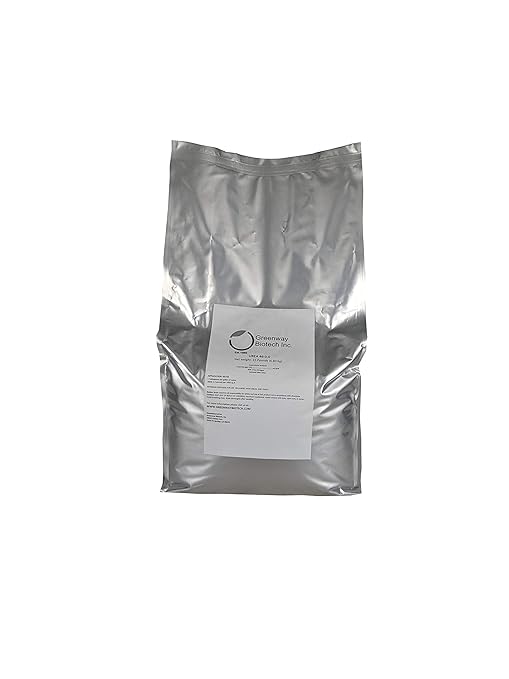 Greenway Biotech, Inc. Urea Fertilizer Indoor & Outdoor Plant Food - High Efficiency 46% Nitrogen 46-0-0 - Prilled Aqua Regia Gold Refining 99.9% Water Soluble Garden Lawn Fertilizer (15 Pounds)