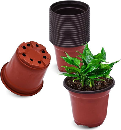 WFLNHB 100 Pack 3.5 Inch Nursery Pots Plastic Plant Pots Flexible Seedling Pot for Indoor and Outdoor Use