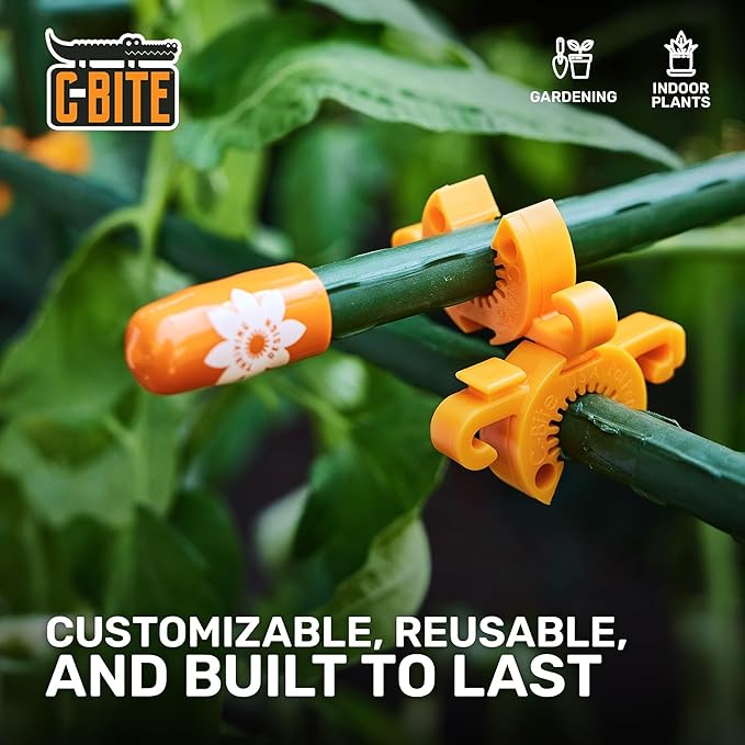 Garden Stake Safety Caps | Vinyl Covers for Sharp Stake Tips | Fits 7/16” Plant Support Stakes | Durable Gardening Caps for Plant Protection (12 Pack - Sweet Tangerine Orange)