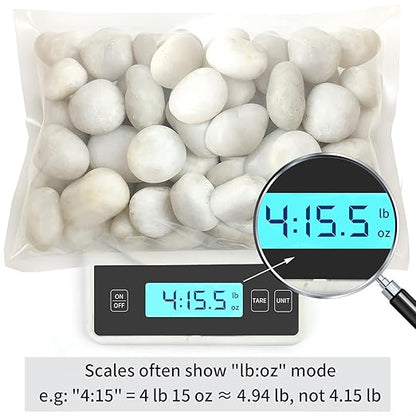 5 lbs White River Rocks, Polished Pebbles for Indoor Plants, 1-2 inch Decorative White Stones for Plants Vase Aquarium Fish Tank and Outdoor Garden Landscaping Rocks
