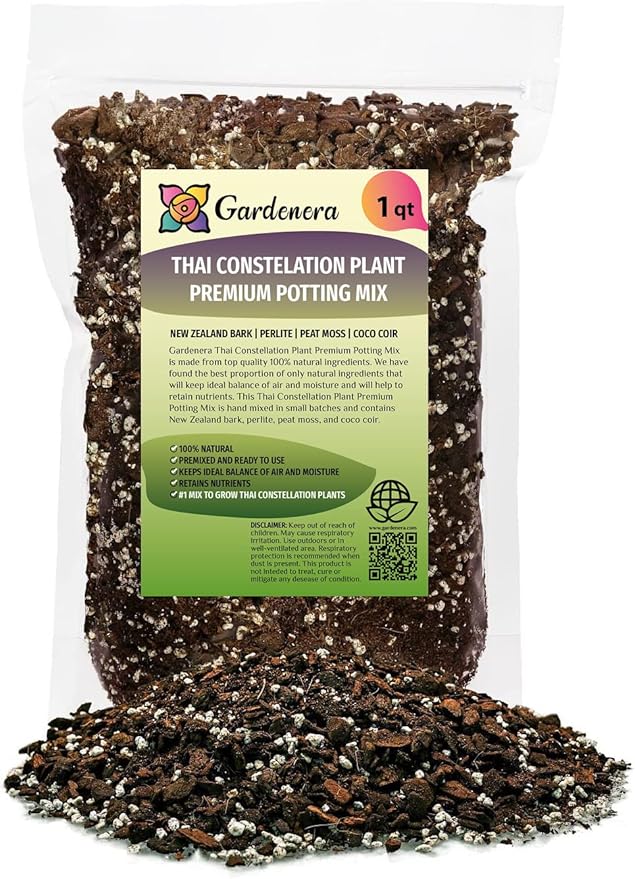 GARDENERA Premium Thai Constellation Monstera Potting Mix - Expertly Crafted for Healthy Growth - 1 Quart