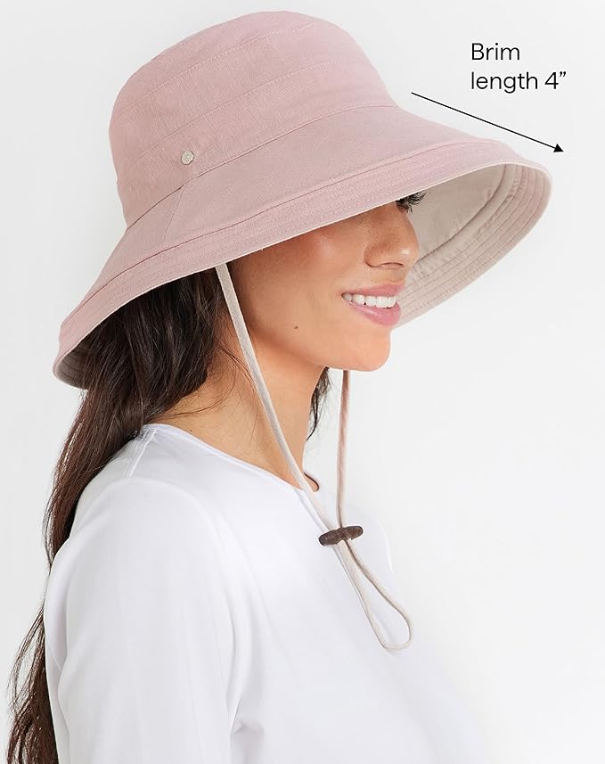 Solbari Women's Holiday Sun Hat UPF 50+ Packable UV Sun Protection Hat with Full Coverage Brim, Reversible, Adjustable Fit