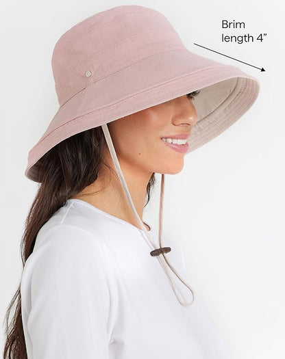 Solbari Women's Holiday Sun Hat UPF 50+ Packable UV Sun Protection Hat with Full Coverage Brim, Reversible, Adjustable Fit