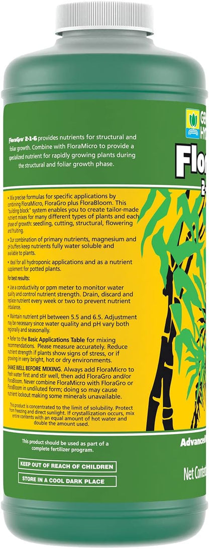 General Hydroponics FloraGro 1 Quart