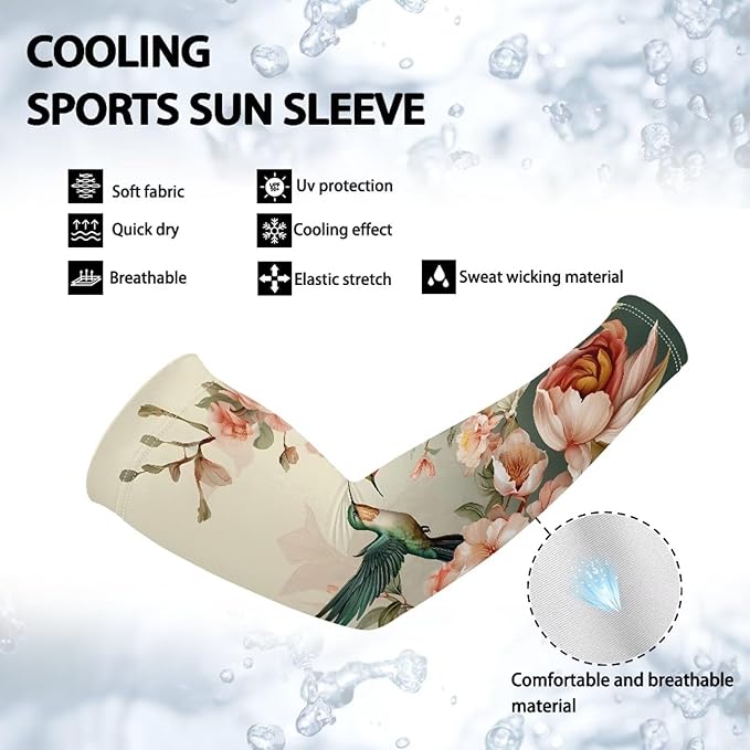 Binienty Unisex Arm Sleeves for Driving, Golf, Cycling, Sports, UV Protector Cooling Arm Sleeves Cover