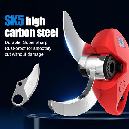 Electric Pruning Shears Cordless, 1.6"(40mm) Cordless Pruner, 2Pcs 2000mAh Battery Operated Pruning Shears & Electric Tree Pruner, SK5 Steel Blades Battery Powered Pruning Shears JOVANT