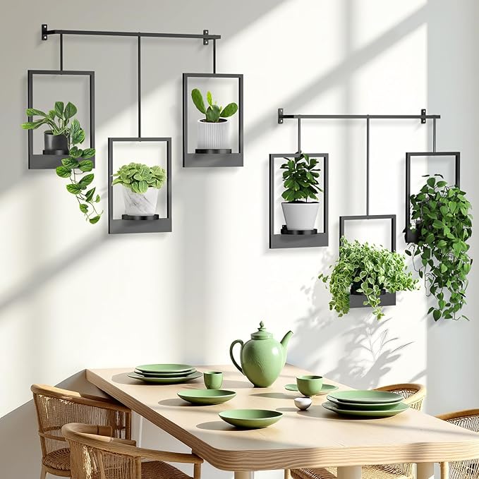 Wall Planters for Indoor Plants Wall Plant Holder Frame Plant Wall Hanger Window Plant Hanger for Livingroom Entryway (2)