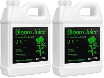 VIVOSUN Bloom Juice (0-6-4), Flowering Supplement Liquid Fertilizer for Flowering Stage, Concentrated Plant Food for All Flowering Plants, 32 Ounces/1 Quart (Pack of 2)