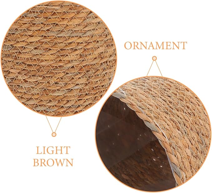 SUPVOX 2pcs Woven Plant Basket with Plastic Liner, Rattan Flower Pot Cover for Indoor Plants - Boho Farmhouse Home Decor