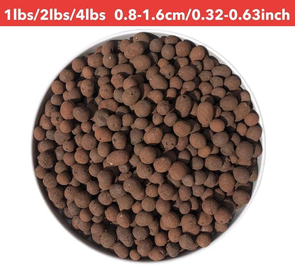 1Lbs Leca Expanded Clay Pebbles, 8-16mm Expanded Clay Aggregate, Natural Clay Pebbles for Hydroponic & Aquaponics Growing, Orchid Potting Mix, Hydroponics Supplies for Indoor Garden Plants