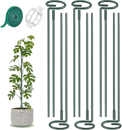 6 Pack 24 Inch Plant Support Stakes,Extendable Plant Stakes,Orchid Sticks with Clips for Indoor Outdoor,Garden Stakes for Plant,Tomato,Vegetables,Monstera.Plant Support Stakes for Two Sizes12 or 24 In