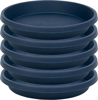 Plastic Plant Saucers 12 Inch Round Pack of 5 Heavy Duty Reusable Drip Trays for Flower Pots