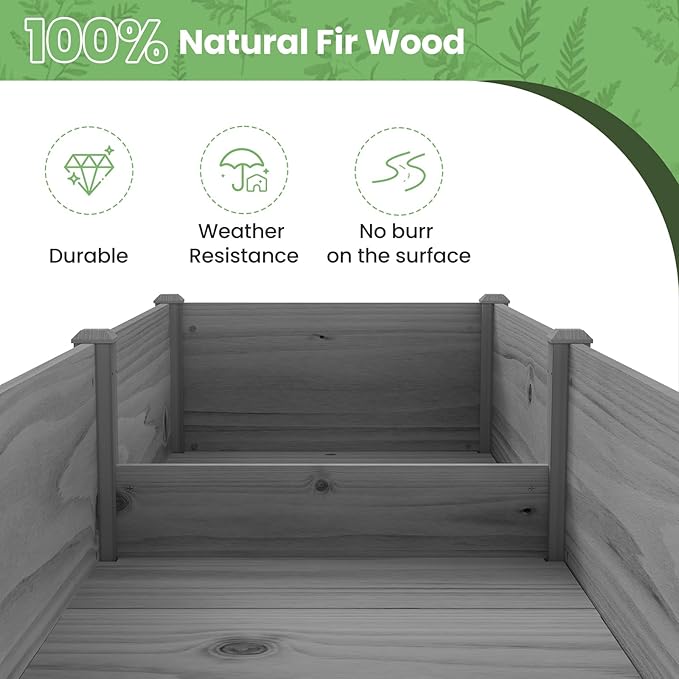 DoCred Raised Garden Bed, 70.9" x 22.8" x 31.5" Large Elevated Wooden Horticulture Planter Box with Wood Legs Standing Growing Bed Planter for Gardening, Balcony, Backyard, Patio