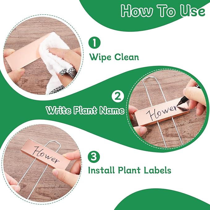 Garden Labels, 50 Pack Metal Plant Labels Waterproof Garden Markers with Pen for Seedlings Vegetables Flower, Height 10.6'' Label Area 3.5''X 1.2''