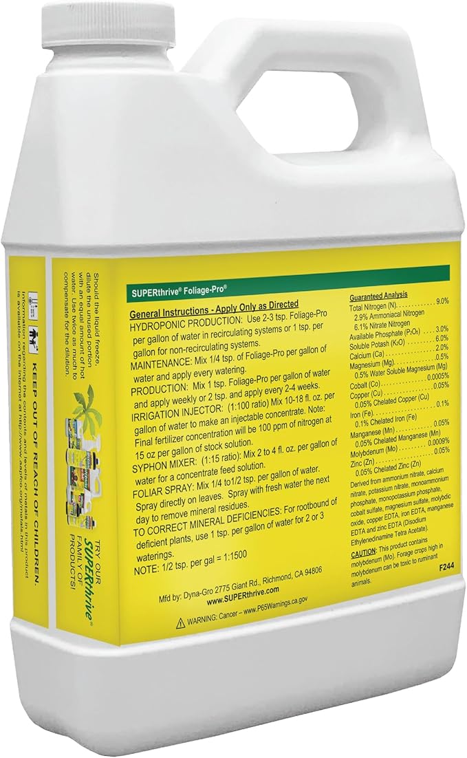 Dyna Gro Foliage Pro 32oz 1 Quart Liquid Plant Dyna Gro Fertilizer Bloom Grow