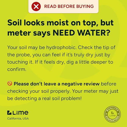 GROWIT Plant Moisture Meter - Accurately Tells You When to Water Your Plants - 26cm, No Battery Needed