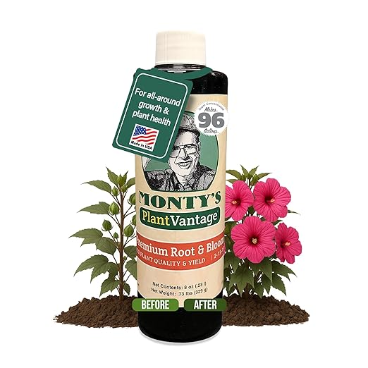 PlantVantage Root & Bloom Liquid Fertilizer - Concentrated Liquid Plant Fertilizer for Strong Roots & Bigger Blooms, Plant Food for Trees, Flowers & Vegetables, Soil or Foliar Application, 8 oz