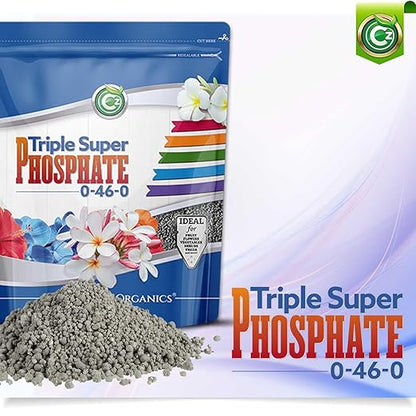 Triple Super Phosphate 0-46-0 Fertilizer Made in USA - TSP Phosphorus Plant Food for Indoor/Outdoor Plants, Flower Gardens, Fruit and Vegetable Gardens, Holistic Herbs, Trees and More!