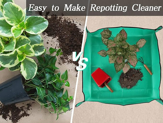 Azureblue 2 Pieces Pottng Mat Set, 26.8inch Plant Repotting Mat+30inch Potting Soil Mat for Indoor House Plants Repotting