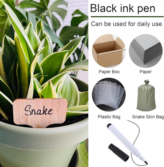 Plant Labels, 60 Pcs Plant Tags Garden Markers, Wooden T-Type Plant Name Stakes for Seed Potted Herbs Flowers Vegetables with Marker Pen, 4.1 x 2.5 inch