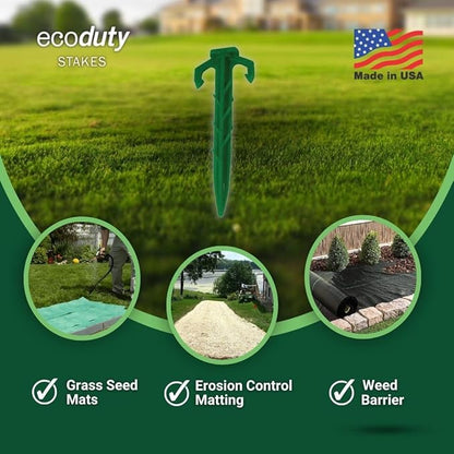 50 ct. Contractor Grade 4 Inch Biodegradable Stakes, Sod Staples for Securing Weed Fabric, Landscape Fabric, Netting, and Blanket
