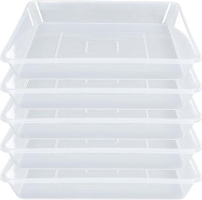 Square Plant Saucer 14 Inch 5 Pack, Sturdy Clear Plastic Flower Plant Pot Saucer, Square Planters for Indoors and Outdoors Plants, Garden Plant Saucers for Pots Plant Trays.