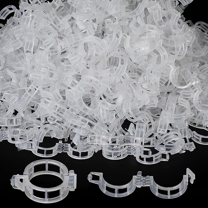 400PCS Plant Support Clips, White Plastic Garden Clips for Tomato Cucumber Flower Squash Vine, 1.2' Inner Diameter