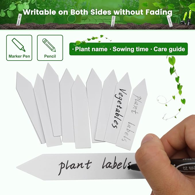 KINGLAKE GARDEN 600 Pcs 4'' Plastic Plant Labels Garden Marker Vegetable Gardening Tags,Plastic Garden Labels for Outdoor Indoor Potted Plants with Permanent Marking Pen