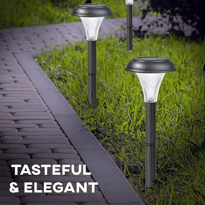 GardenBliss Best Solar Lights for Outdoor Pathway, 10 Brightest Light Set for Walkway, Patio, Path, Lawn, Garden, Yard Decor, Double Waterproof Seal, Large Led Landscape Outside Post Lighting Lamps