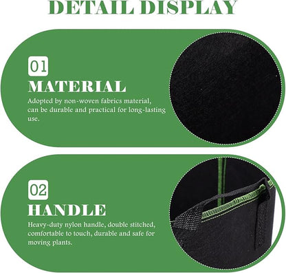 Tofficu 5 pcs Non Woven Breathable Plant Nursery Bags Ideal Vegetable Growing Plant Grow Bags Gardening