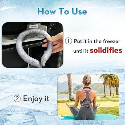 Neck CoolingTube with Insulated Bag, Reusable Ice Coolers Wearable Body CoolingProducts, Neck Coolers for HotWeather (Black)