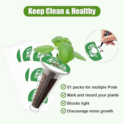 105 Pcs Grow Sponges and Hydroponics Plant Food Compatible with Aero Garden and All Brands - Seed Pods Lables and Indoor Plant Fertilizer for Indoor Garden Hydroponics Growing System