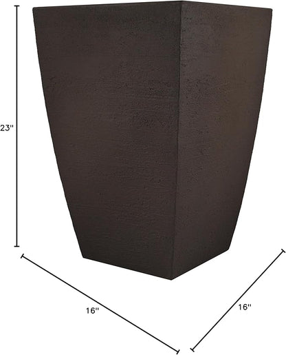 Tusco Products MSQT23ES Modern Square Garden Planter, 23-Inch, Espresso
