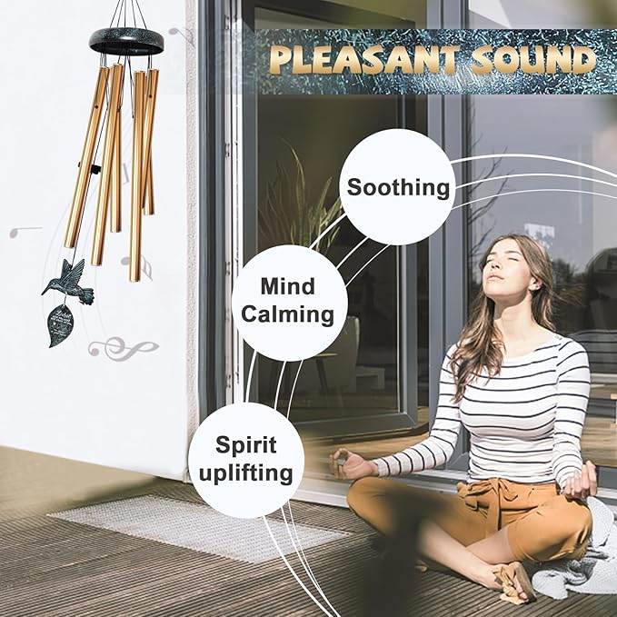 Sympathy Wind Chimes for Outside Deep Tone, Memorial for Loss of Loved One Prime, Bereavement Condolence Remembrance Funeral Gifts for Grieving Friends Loss of Mother Father