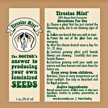 Feminized Seed Spray | 1 Ounce 2Pack Bottle for Growing All Female Pollen and Seeds Safe, Non-Toxic Plant Flower Formula for Growers - Effective and Reliable Solution