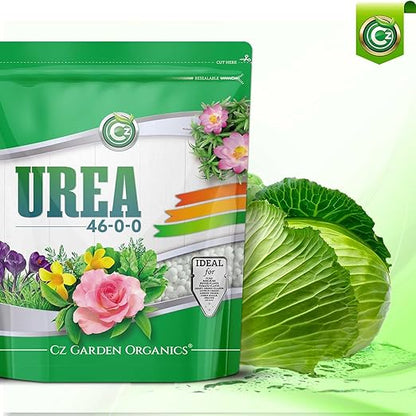Urea Fertilizer 46-0-0 Made in USA - 10LB Plant Food for Indoor/Outdoor Flowers & Gardens - Promotes Lush Growth - Lettuce, Green Lawns, Fruit, Vegetables, Citrus Trees, Tie Dye Granules Prills