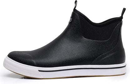 WTW Unisex Rain Boots for Men and Women Waterproof Rubber Fishing Deck Boots Neoprene Boots Slip on Ankle Garden Shoes