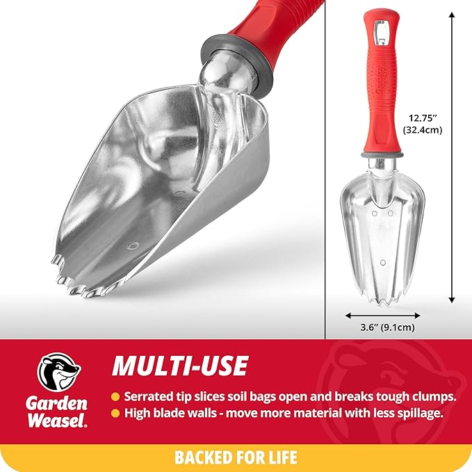 Garden Weasel Potting Scoop - Oversized | Dig and Transport | Planting and Gardening Hand Digging Tools, Heavy Duty Soil Scoop, Mini Gardening Shovel | 91362 (Pack of 12)