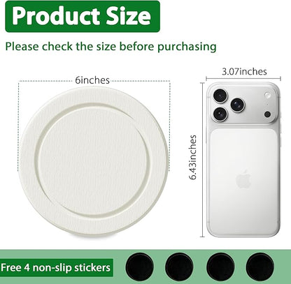 Plant Saucer Flower Pot Saucers Plant Trays for Pots Instant Dry Diatomaceous Earth Round Plant Drip Trays for Indoors Keeping Counter and Floors Dry and Clean (2Pcs White Small)