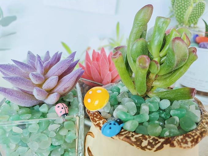 ZHIYUXI Green Aventurine Crystal Chips Fish Tank Gravel Vase Filler Stones Crushed Crystals Gemstone Polished Healing Crystals Natural Quartz Stone 0.44lbs