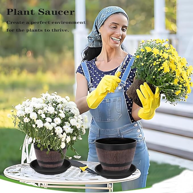 3 Pack of 18 19 inch Plant Saucer, 2.4" Depth Large Plant Tray, Heavy Sturdy Plant Drainage Tray for Indoors, Sturdy Plastic Plant Plate Water Catcher for Planter 15-19"(19", Black)