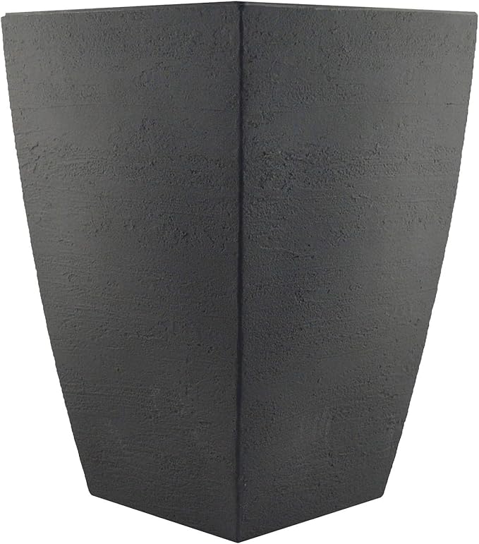 Tusco Products MSQT19SL Modern Square Garden Planter, 19-Inch, Slate