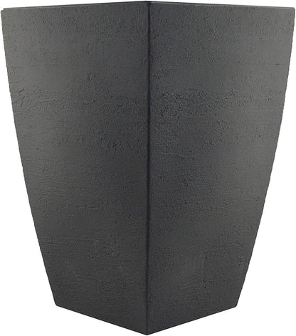 Tusco Products MSQT19SL Modern Square Garden Planter, 19-Inch, Slate