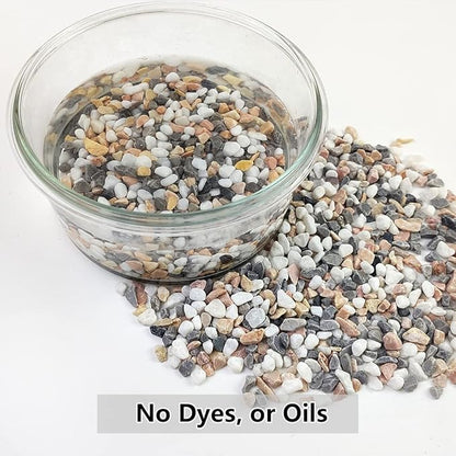 5LBS Succulent and Cactus Gravel Pebbles, 1/5 Inch Natural Decorative Polished Stones, River Rocks for Vases, Aquariums, Terrarium and Outdoor Gardening, Mixed Color
